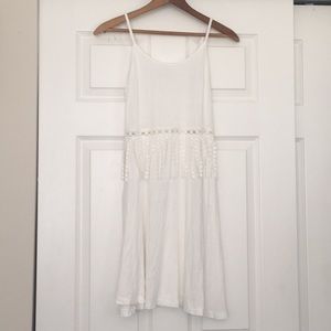 White dress with fringe size medium